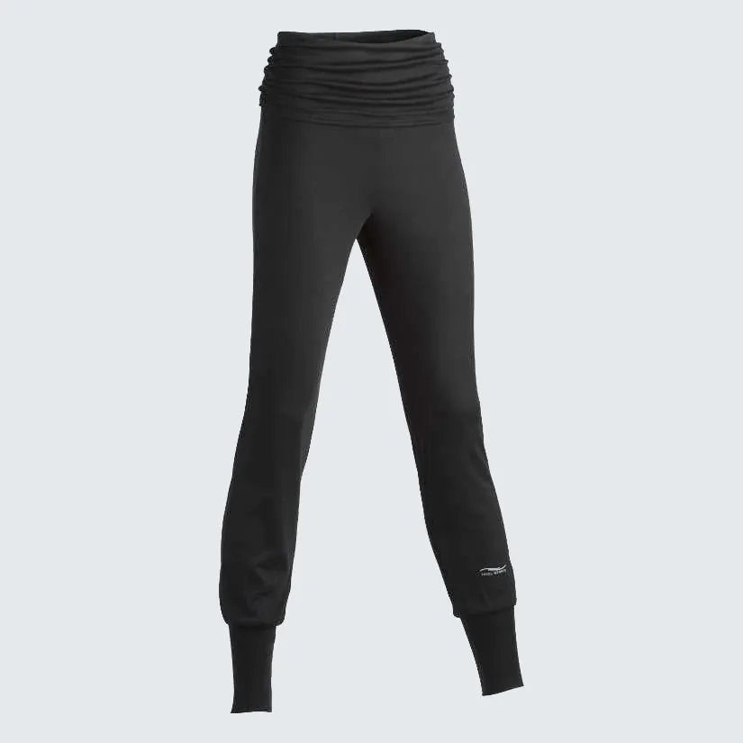 Organic Merino Wool/Silk Yoga Pants - Black (Women's S-XL)