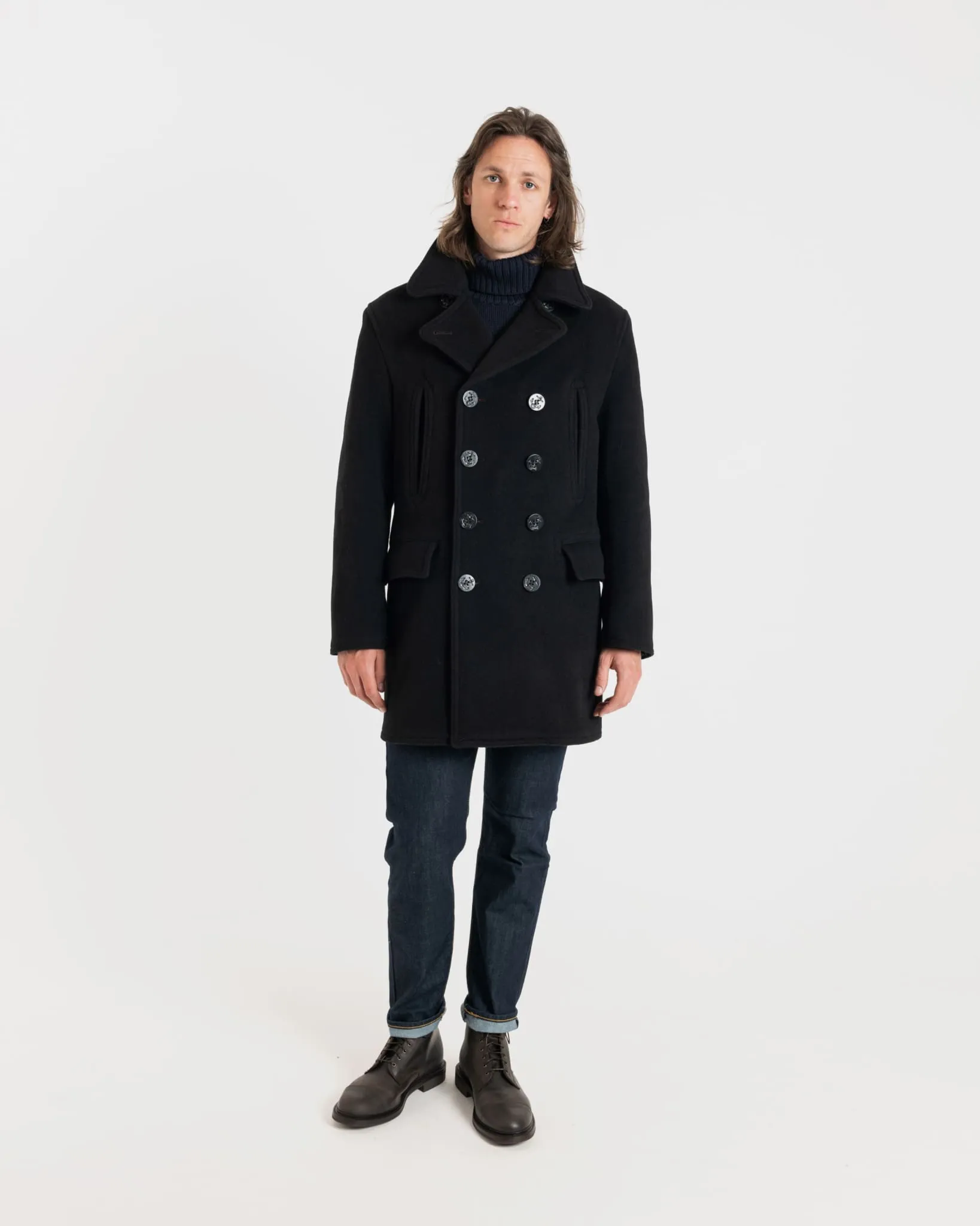 Oversized Peacoat Black Stewart