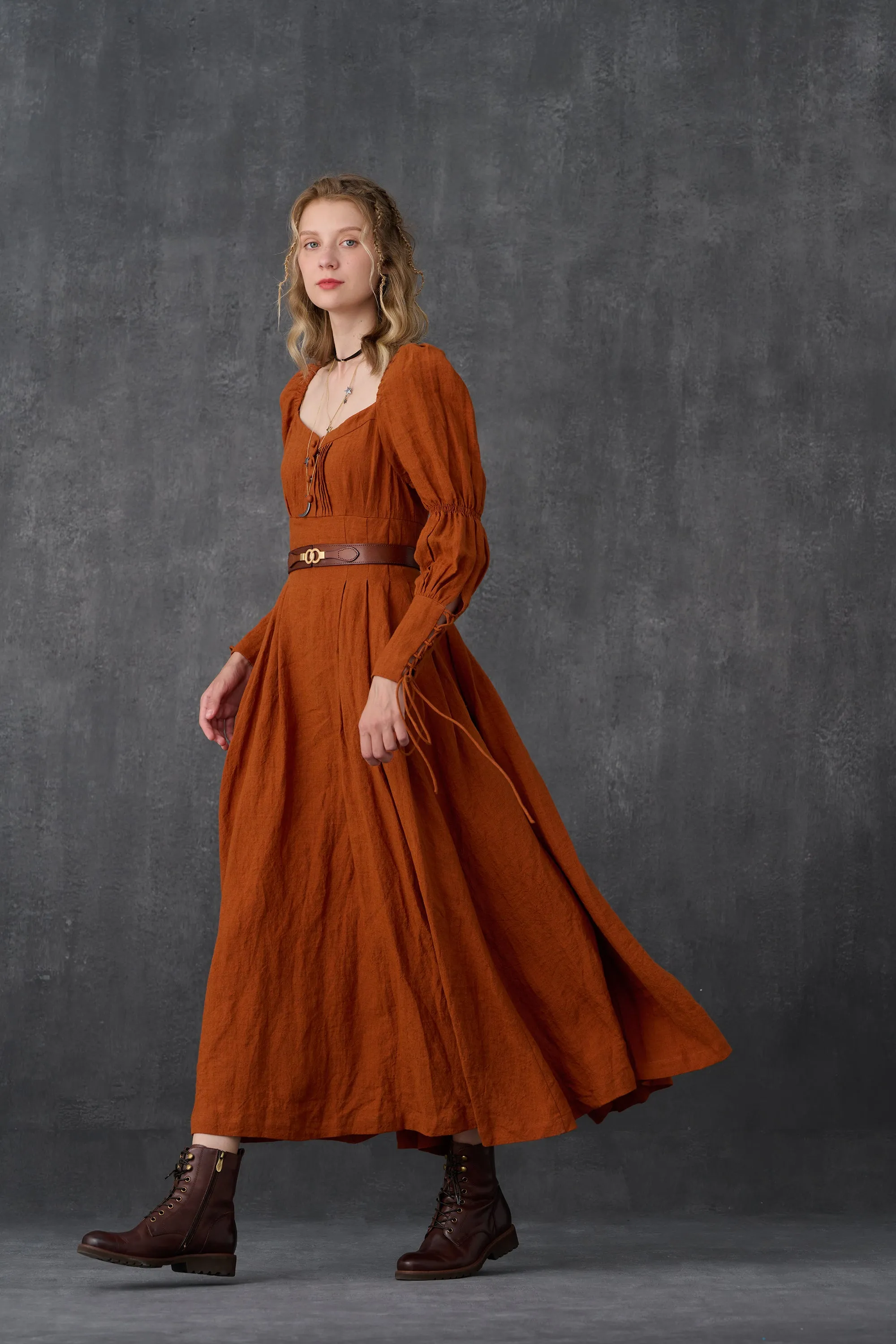 PHOENIX 24 | REGENCY LACE-UP LINEN DRESS