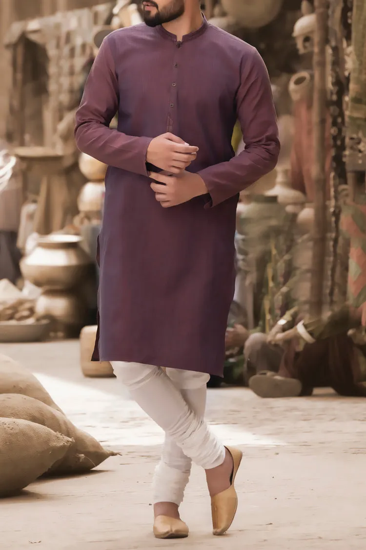 Purple Cotton Kurta - AL-K-748