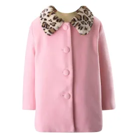 RACHEL RILEY~ Leopard Faux Fur collar coat