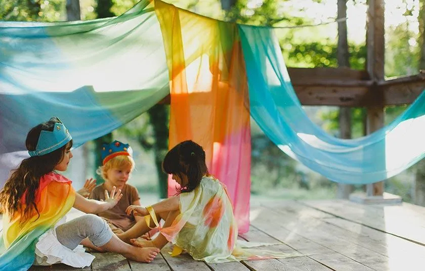 Rainbow Silk Cape