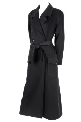 RESERVED // F/W 1998 Documented Chanel Black Wool & Cashmere Long Coat