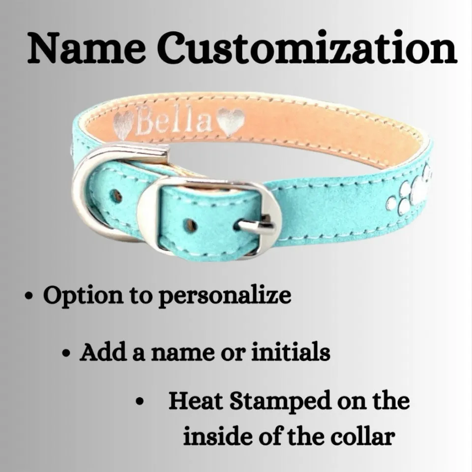 Retro Suede Designer Dog Collar - Bright Pink