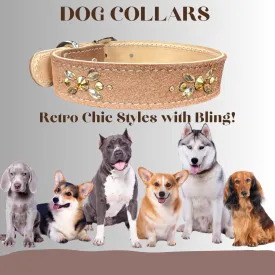 Retro Suede Designer Dog Collar -Brown