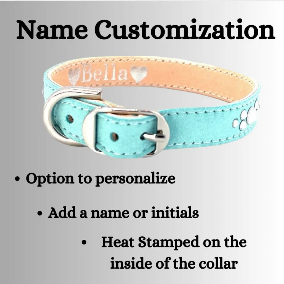 Retro Suede Designer Dog Collar -Faded Black