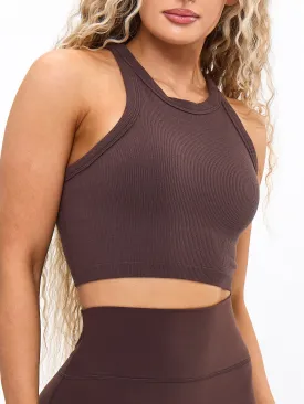 Ribbed Seamless Tank - Journey Dark Brown