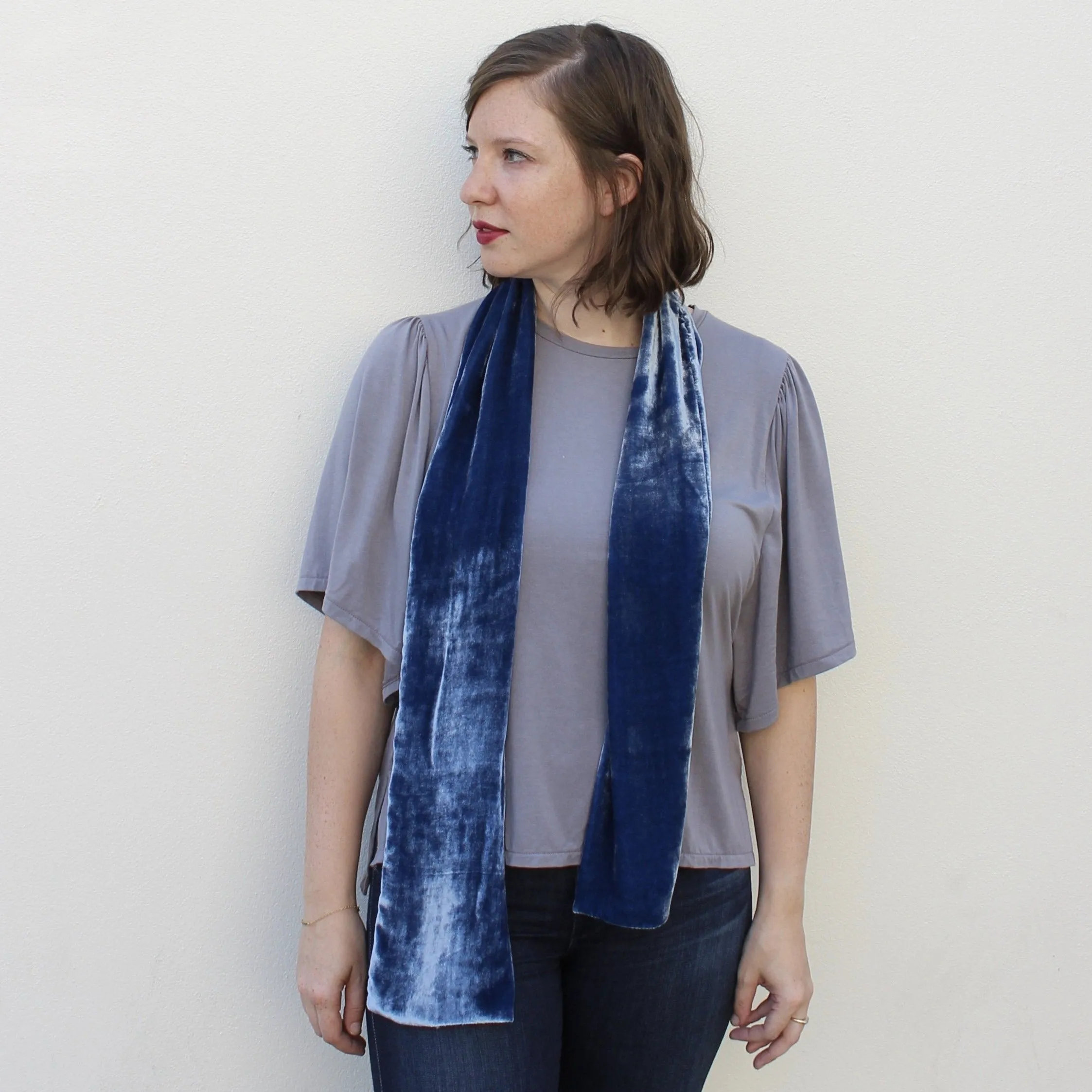 Silk Velvet Oblong Scarf