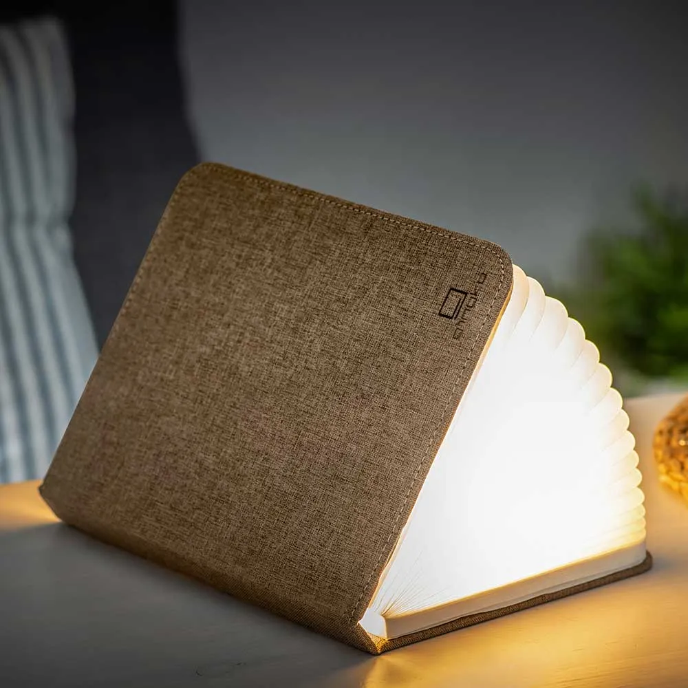 Smart Linen LED Book Lamp Grey Pink Orange Coffee by Gingko