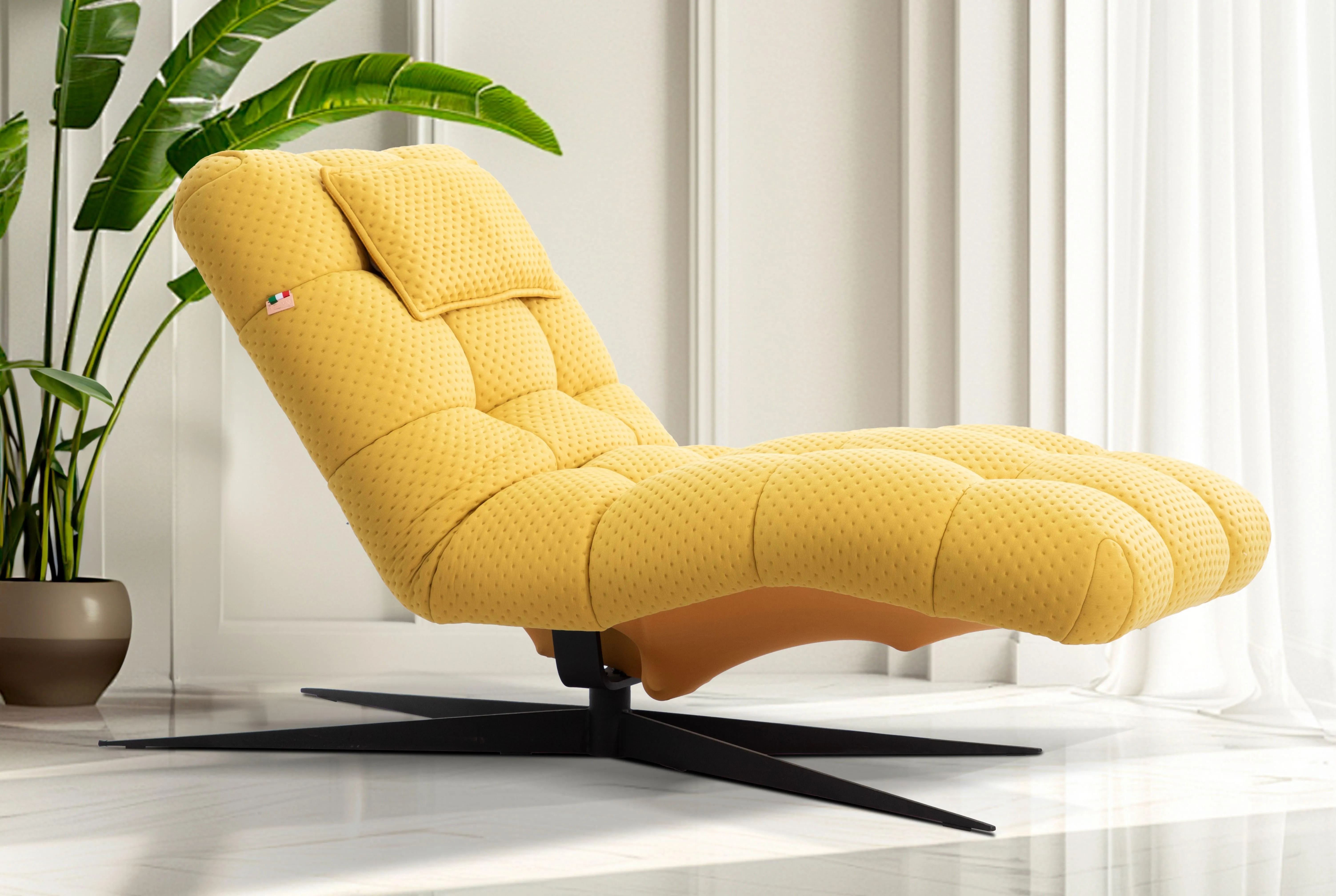 Smart Lounge Chair C019 - Yellow Fabric