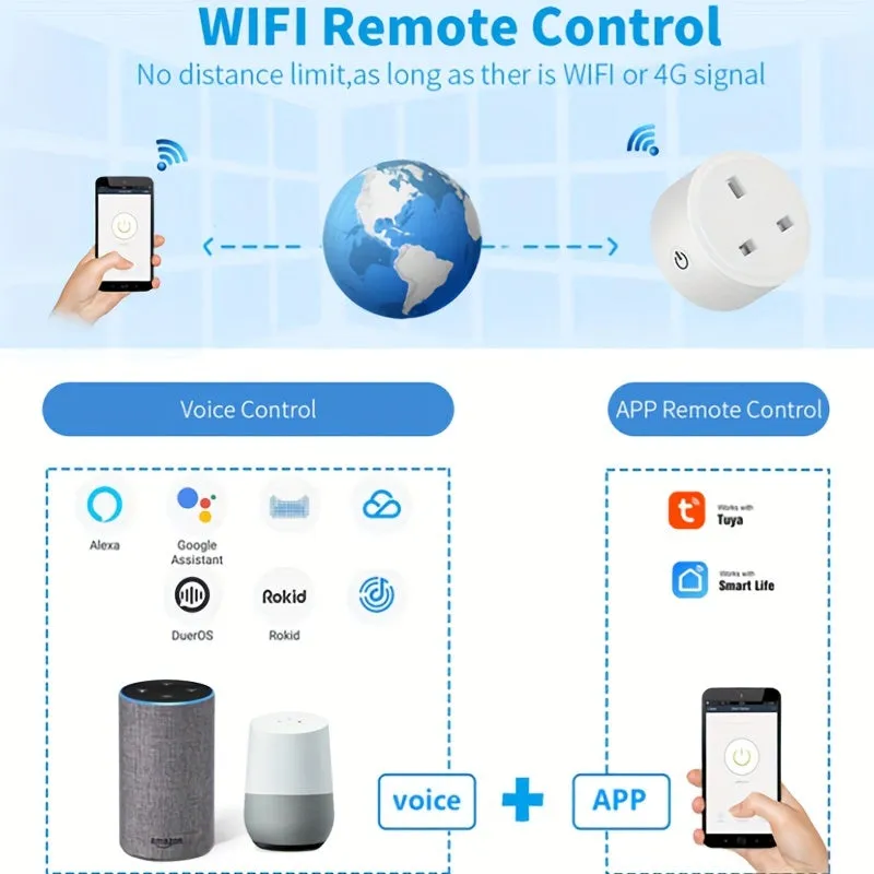 Smart WiFi Socket Plug UK 16A