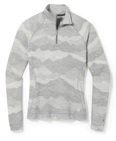 SMARTWOOL CLASSIC THERMAL MERINO BASE LAYER PATTERN 1/4 ZIP WOMENS TOP