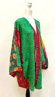 Solutions Open Kimono Jacket Provides Versatility (Green)