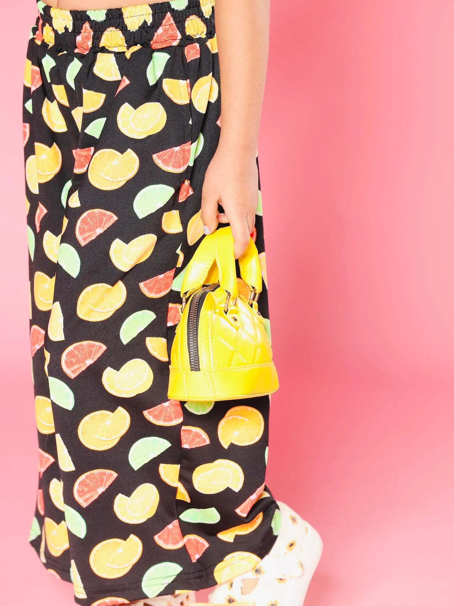 Sunny Delight: Fruit Print Two-Piece Set for Girls