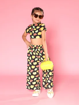 Sunny Delight: Fruit Print Two-Piece Set for Girls