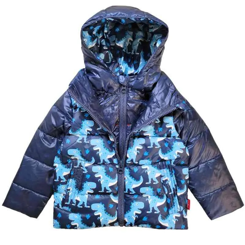 The Road Coat Down - Navy Raptor Print