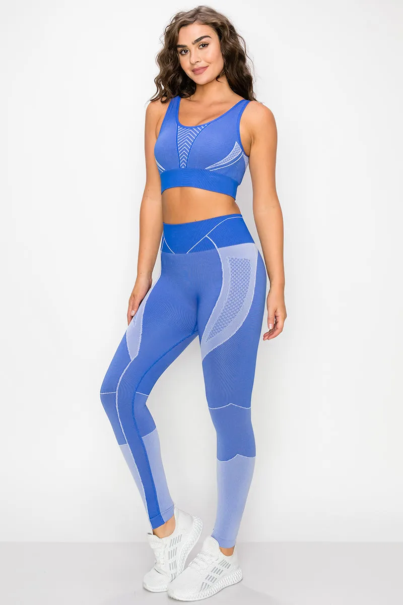 Toned and Lined Compression Active Workout Set