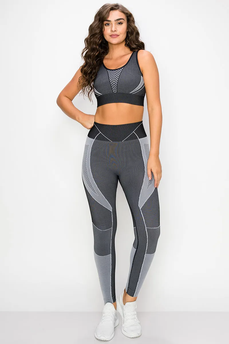 Toned and Lined Compression Active Workout Set