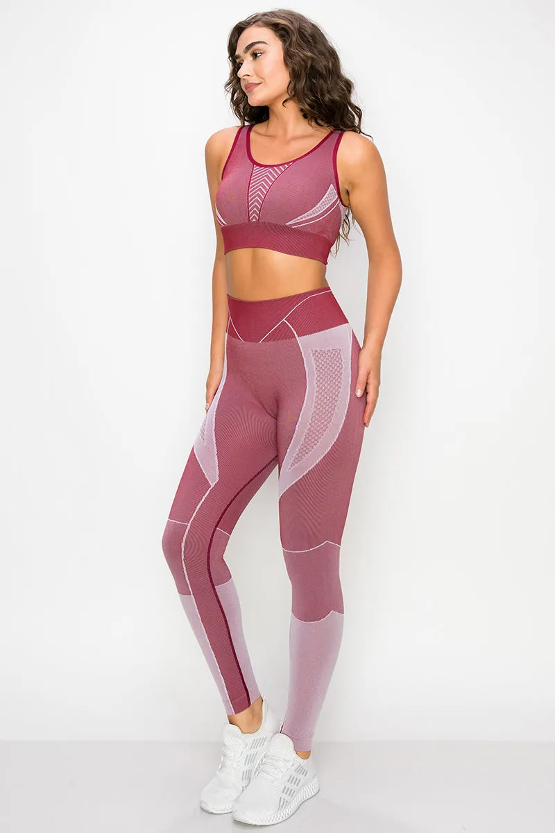 Toned and Lined Compression Active Workout Set