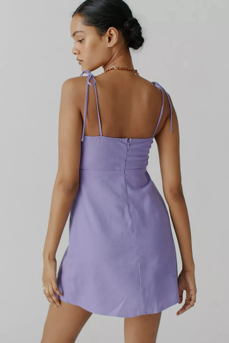 Tulip Lavender Spaghetti Cotton Dress