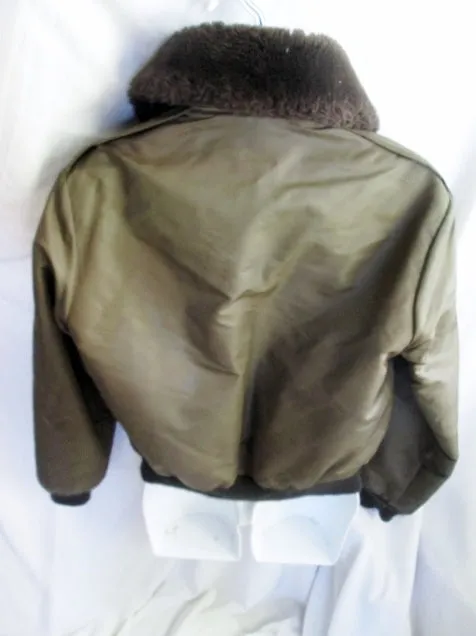 US ARMY SCHOTT BROS B-15 A BOMBER AIR FORCE jacket coat BROWN M Fur Military