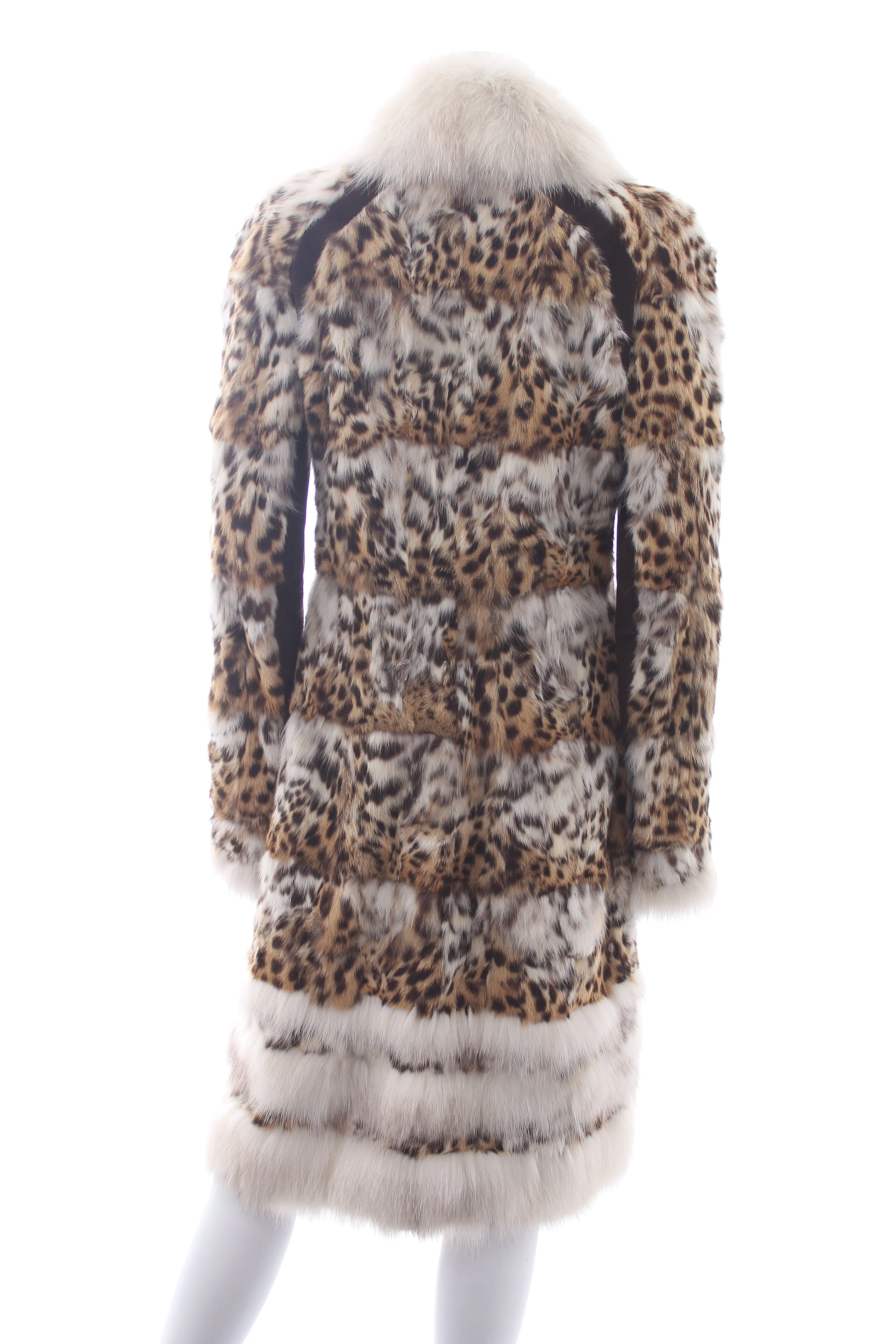 Valentino Leopard Printed Fox Fur Coat