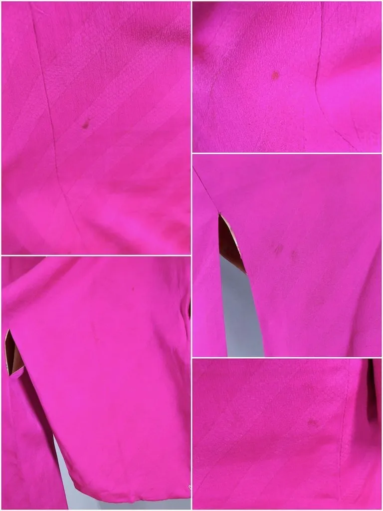 Vintage Magenta Pink Silk Kimono Jacket