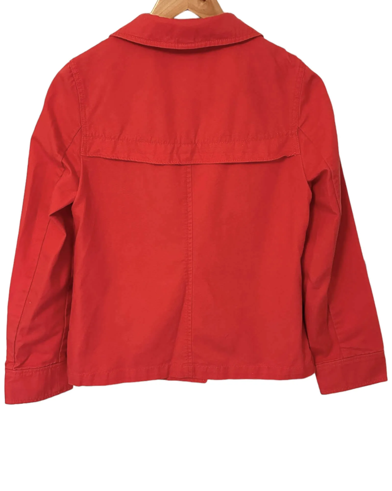 Warm Spring Rowanberry Red Canvas Twill Peacoat