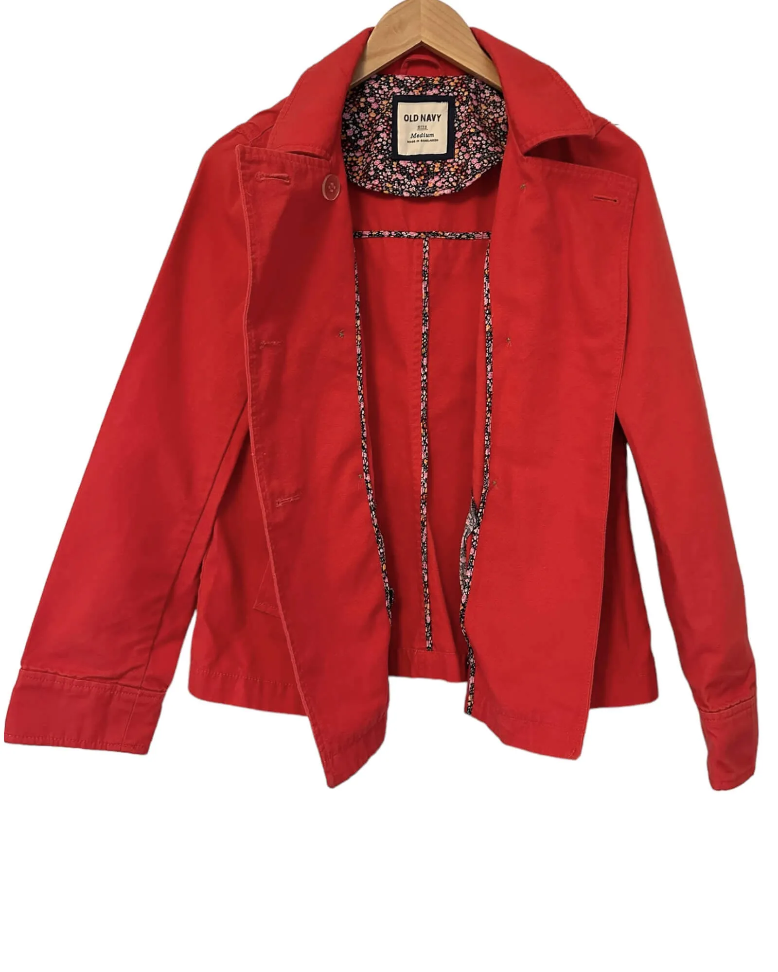 Warm Spring Rowanberry Red Canvas Twill Peacoat