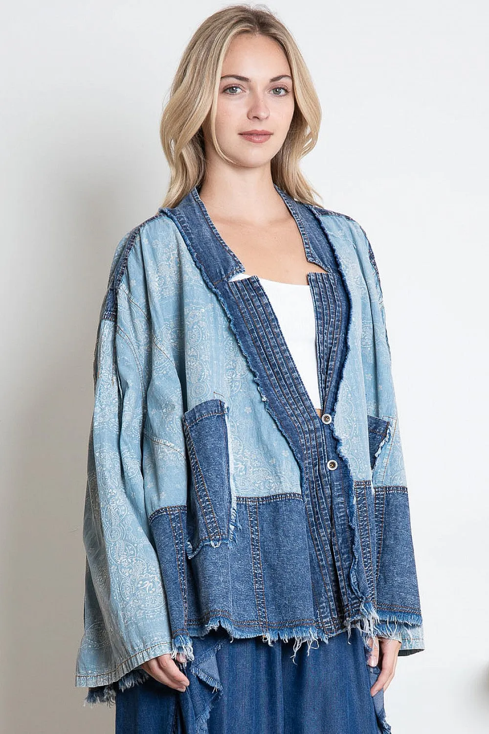 Washed Denim Kimono #607