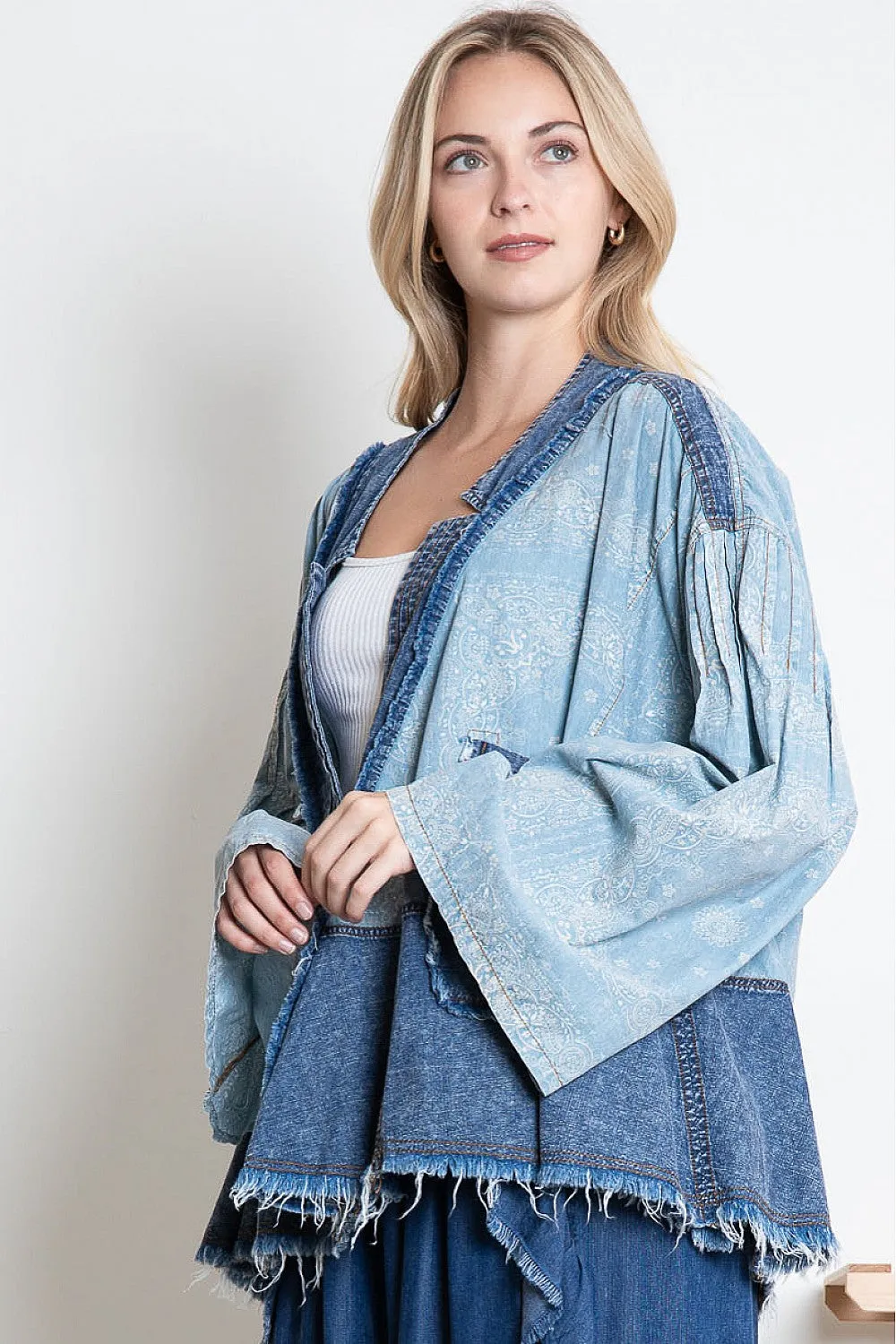 Washed Denim Kimono #607