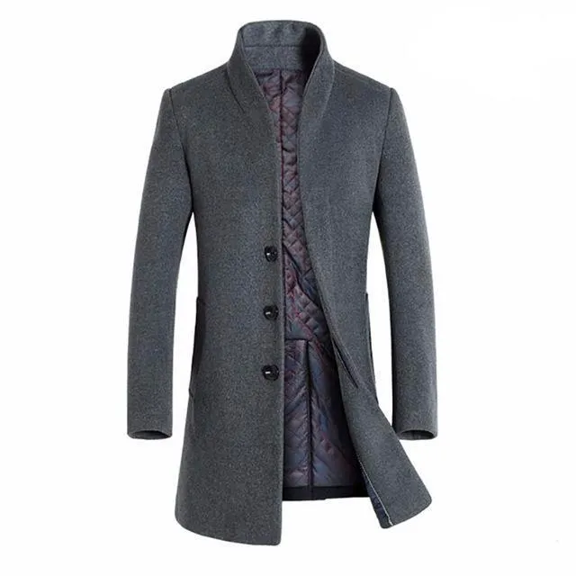 West Louis™ Winter Woolen Long Peacoat