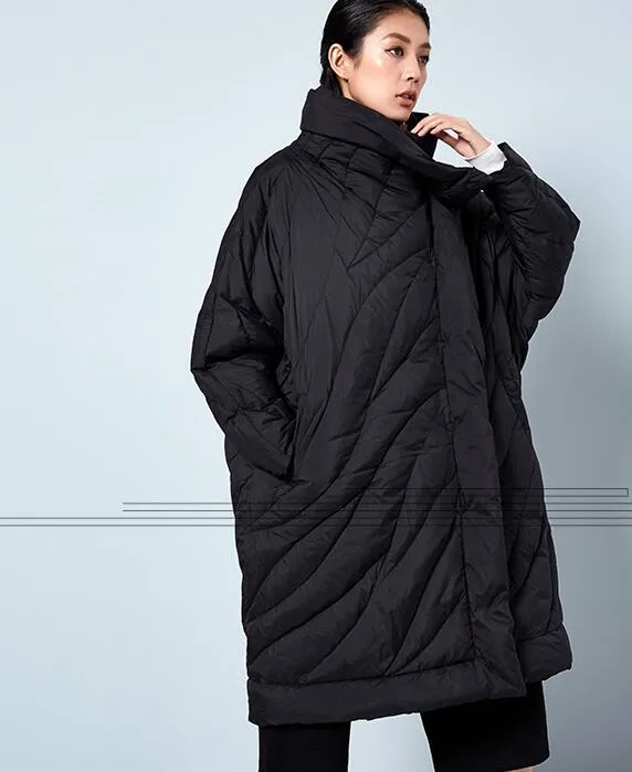 Winter Cloak Loose Duck Down Jackets Cape Long Warm Women Long Down Cloak