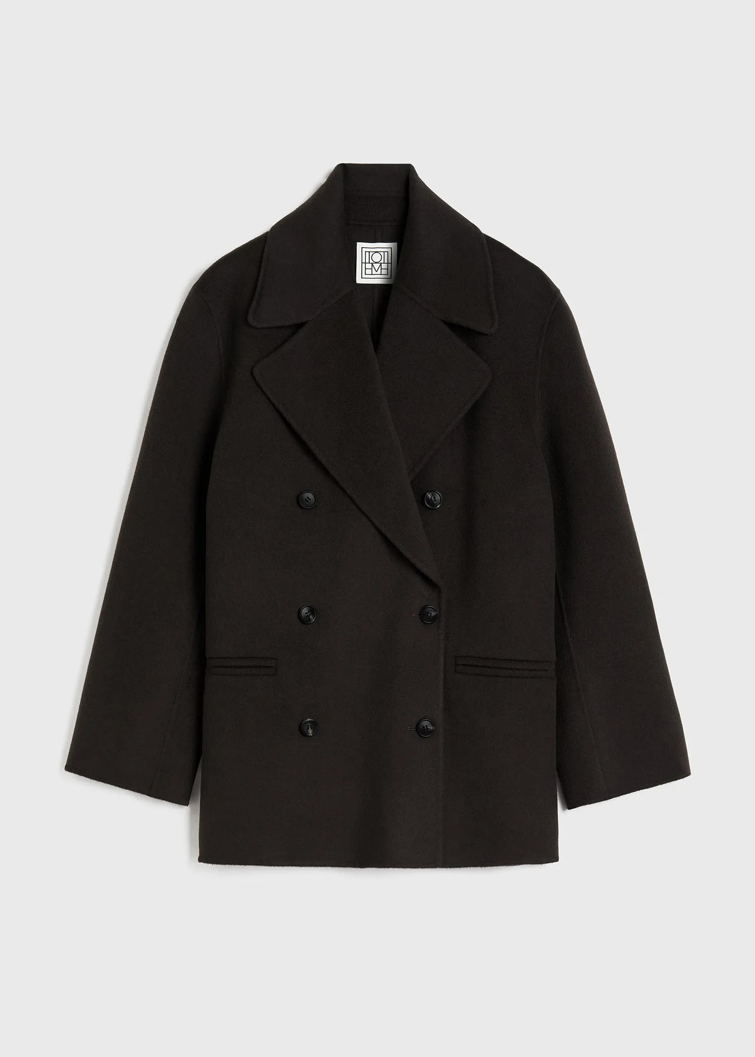 Wool doublé peacoat espresso